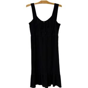 Ann Taylor LOFT | Dress Black Sleeveless Knee Length Crinkle- Size 12